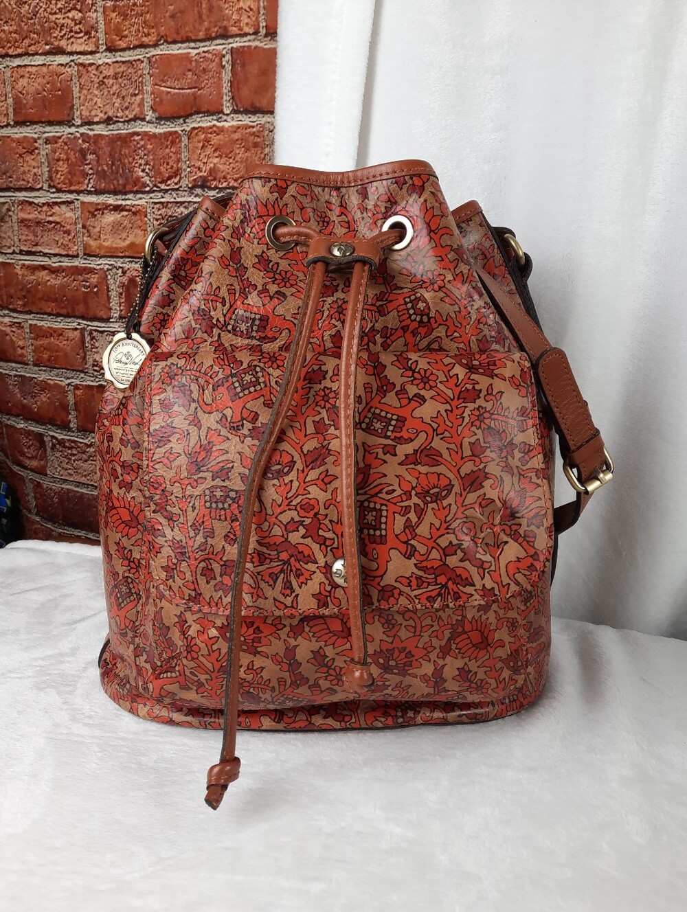 Patricia Nash Leather Drawstring Sabina Bag